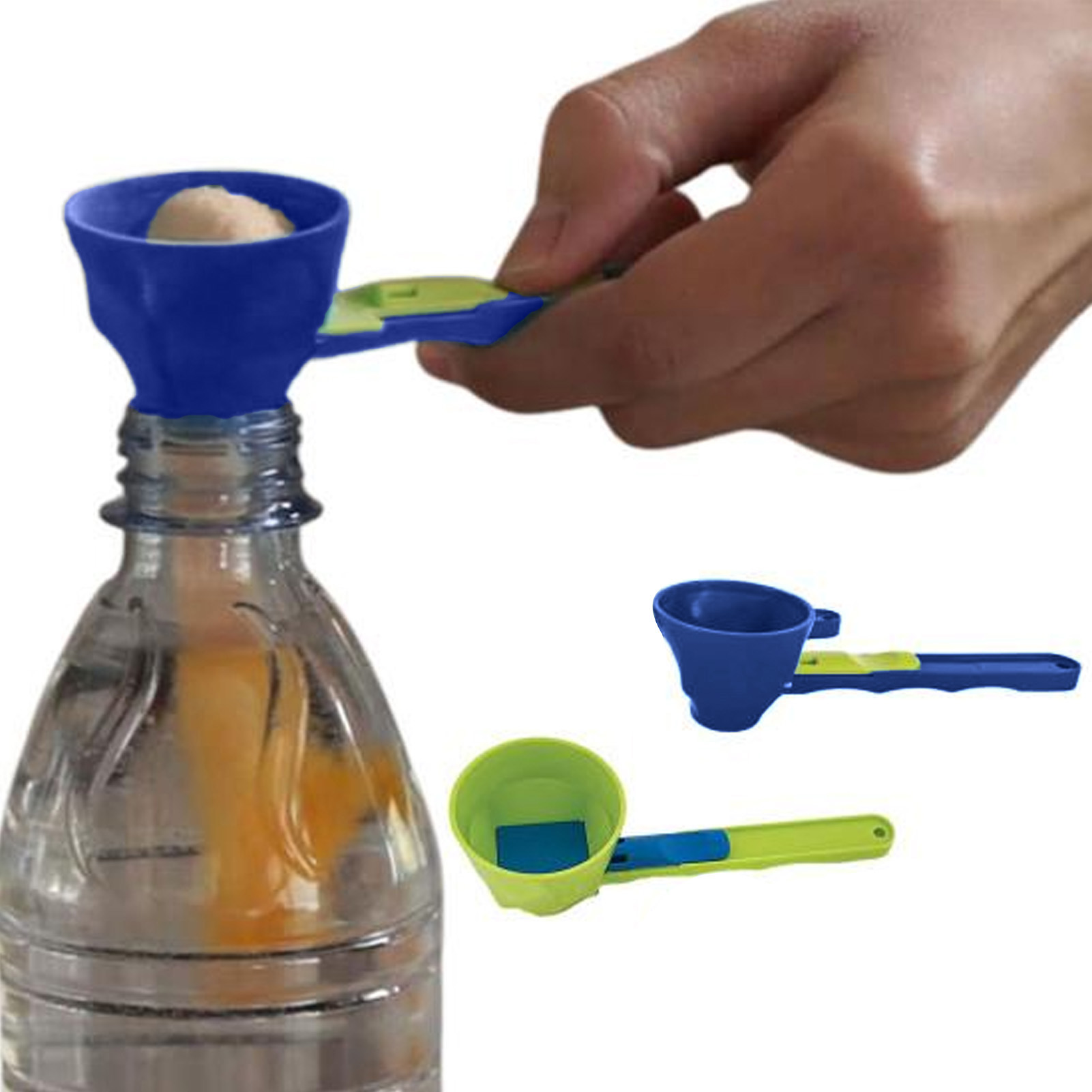 Adjustable Funnel Scoop Easy Pour Ingredient Spoon Long Handle Measuring Spoon Funnel for Protein Powder Cooking Kitchen Tool for Supplements Cooking Favorite