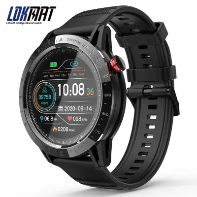 LOKMAT COMET Smart Watch Men 1.3 inch Full Round Touch Screen Sport Smartwatches for Android IOS