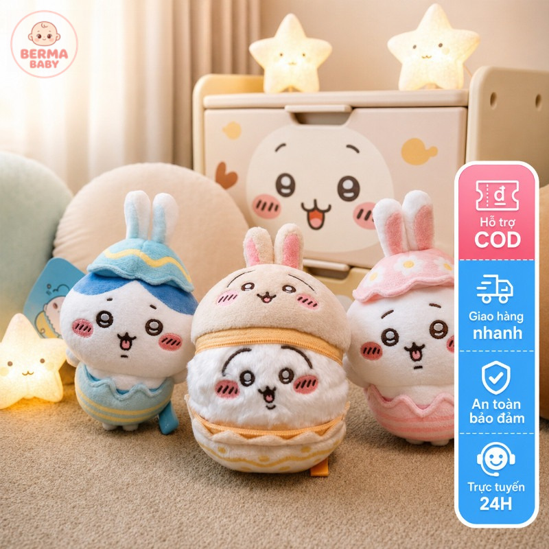 BERMA BABY Móc Khóa Trứng Phục Sinh – Vải Mềm Mịn, Móc Thép Cứng, Quà Tặng Dễ Thương Cho Béhii