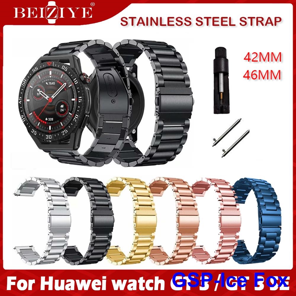 Ice Fox dây đeo thép không gỉ cho đồng hồ Huawei GT 3 SE cho đồng hồ Huawei GT 3 46mm 42mm Vòng đeo tay kim loại dây đeo cổ tay cho đồng hồ Huawei GT 3 Phụ kiện dây đeo đồng hồ
