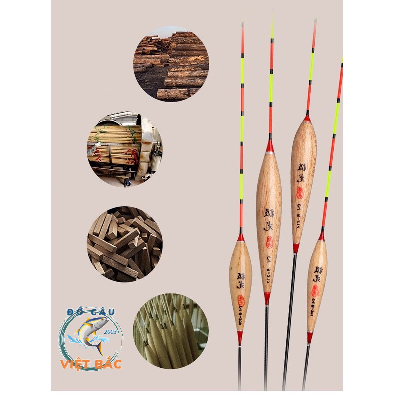 Combo phao câu đài cao cấp giá rẻ - Combo 5 và 10 phao câu đài làm từ gỗ Linh Sam dài 33cm