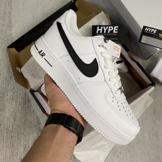 (ảnh+video thật) Giày Nike Air Force 1 Low White Black (full bill+box) Nike af1 trắng logo đen dành cho nam nữ thumbnail