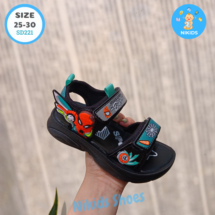 Dép Sandal siêu nhân nhện có đèn - Dép sandal cho bé trai đi học