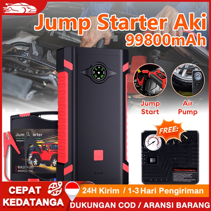 99800 mAh Jump Starter Aki Mobil Motor Power Bank Jumper Aki Alat Jamper Aki Harga 299,000 rupiah*Gratis Ongkir