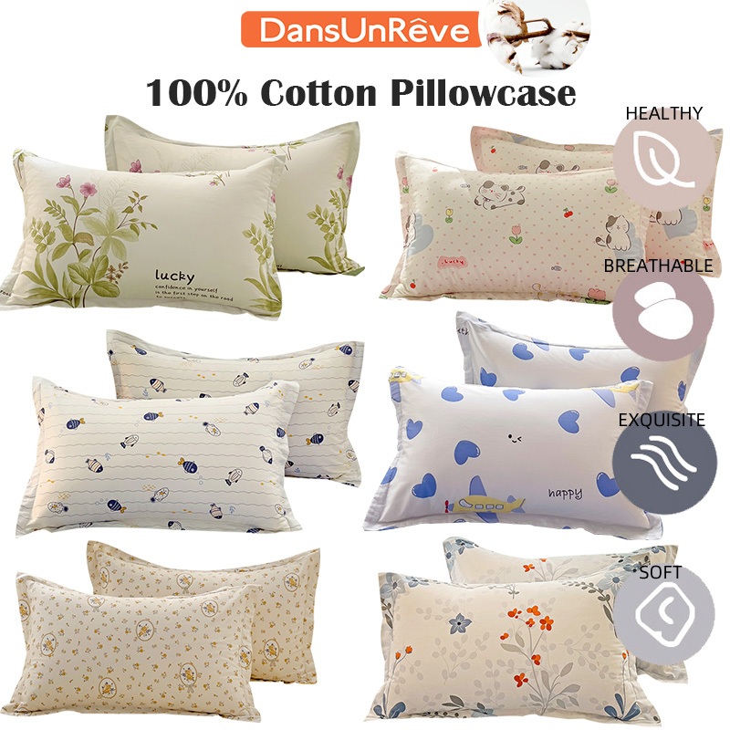 Dansunreve 100% Cotton Pillowcase Cute Animal Design Pillow Cover Pure Cotton Cover for 48x74cm Pillow ราคา 219 บาท*ส่งฟรี
