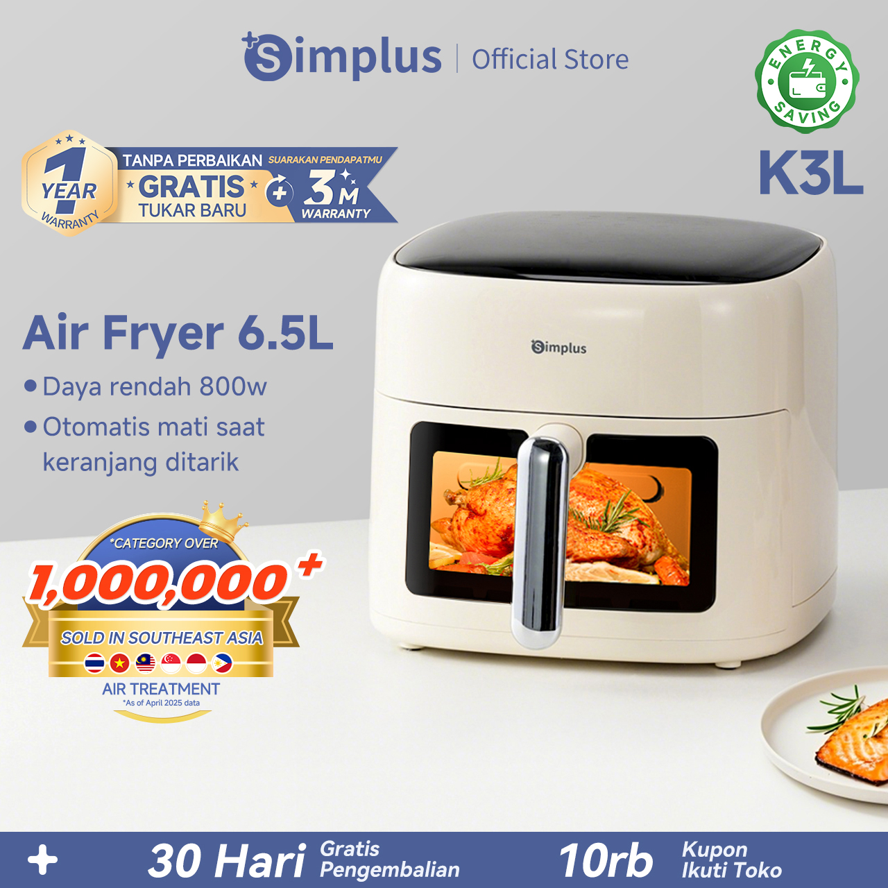Air fryer Simplus untuk hadiah rumah tangga