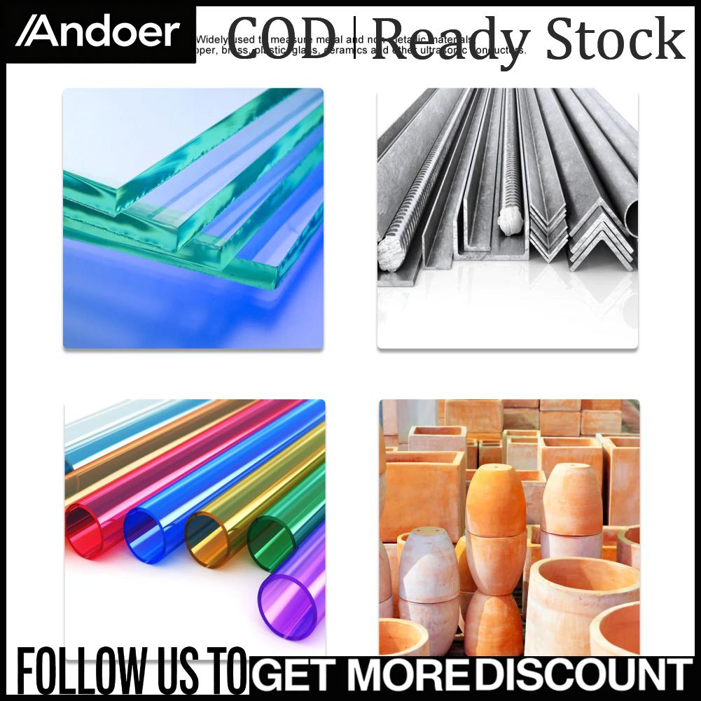 Andoer- Ultrasonic Thickness Gauge Thickness Measuring Tool 1.2‑255mm High Accuracy Probe for Metal Plastic Glass - Brand Andoer Presyo 4,885 Piso*Libreng Shipping