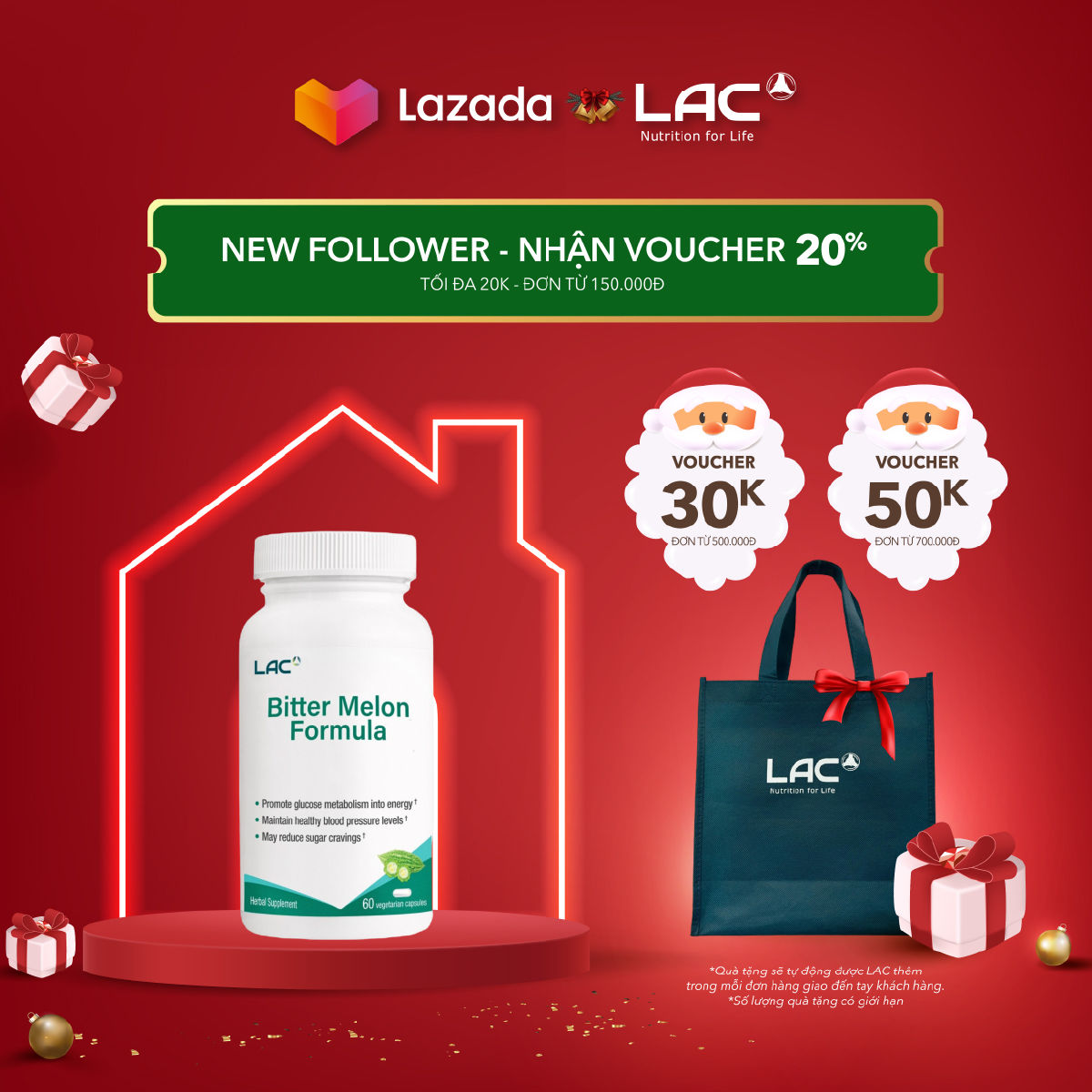 VIÊN UỐNG CẢI THIỆN ĐƯỜNG HUYẾT CHIẾT XUẤT MƯỚP ĐẮNG LAC BITTER MELON FORMULA (60 VIÊN)