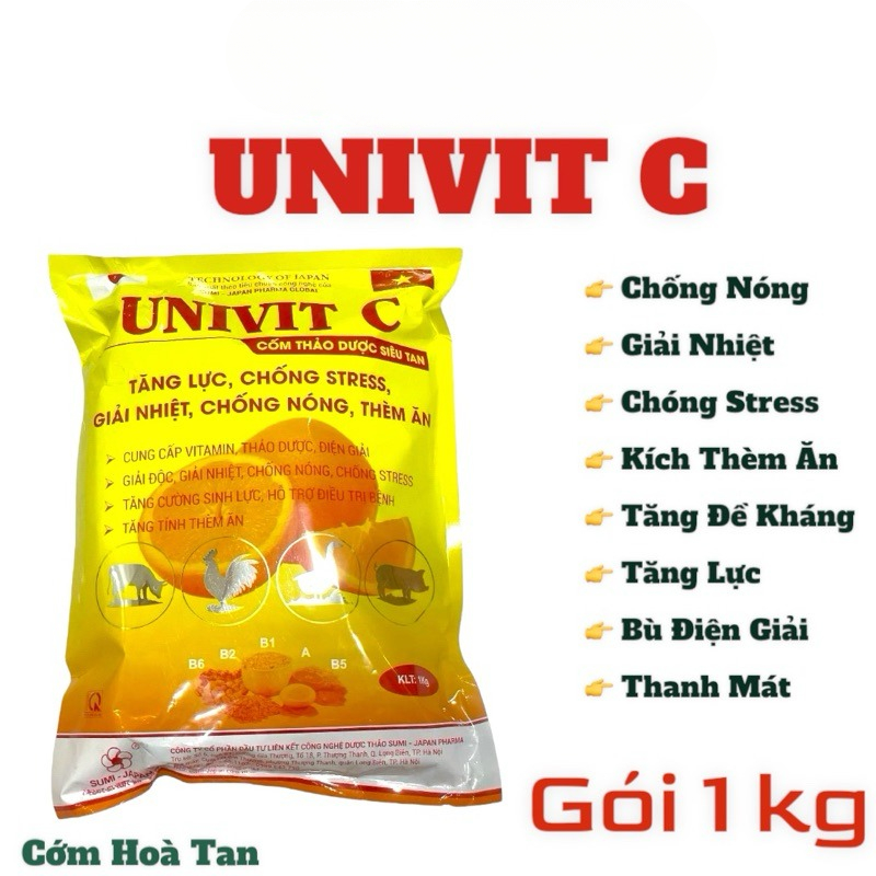 Univit C (1kg) {sumi japan} giải nhiệt nắng nóng, chống stres, tăng đề kháng, thanh mát cơ thể gà, vịt, heo