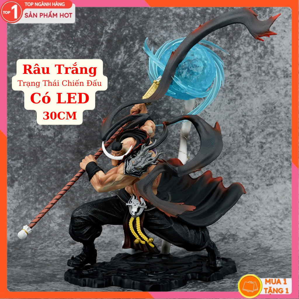 Mô Hình Râu Trắng Trạng Thái Chiến Đấu Có LED 30Cm Mô hình One Piece Figure Mô Hình Anmie One Piece Luffy Vua Hải Tặc