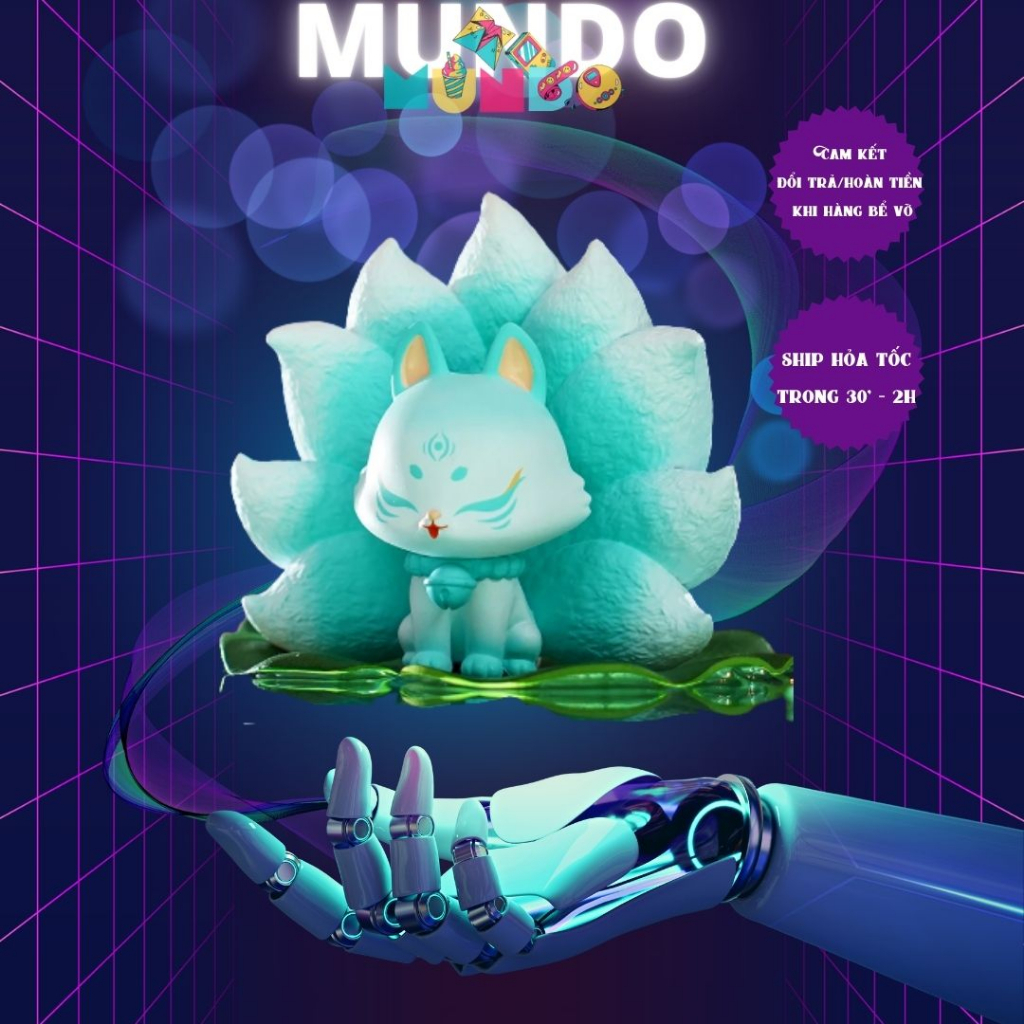 Tô Tượng Thạch Cao Hồ Ly 9 Đuôi Size LTượng Thạch Cao MUNDO