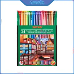 PENSIL WARNA BISA DIHAPUS JOYKO CP-115 [24 WARNA] / PESIL WARNA DAPAT DI HAPUS / PENGSIL WARNA / PINSIL WARNA / COLOR PENCIL ERASABLE / PENCIL WARNA / PENSIL WARNA LENGKAP 1 SET MURAH / ALAT TULIS SEKOLAH