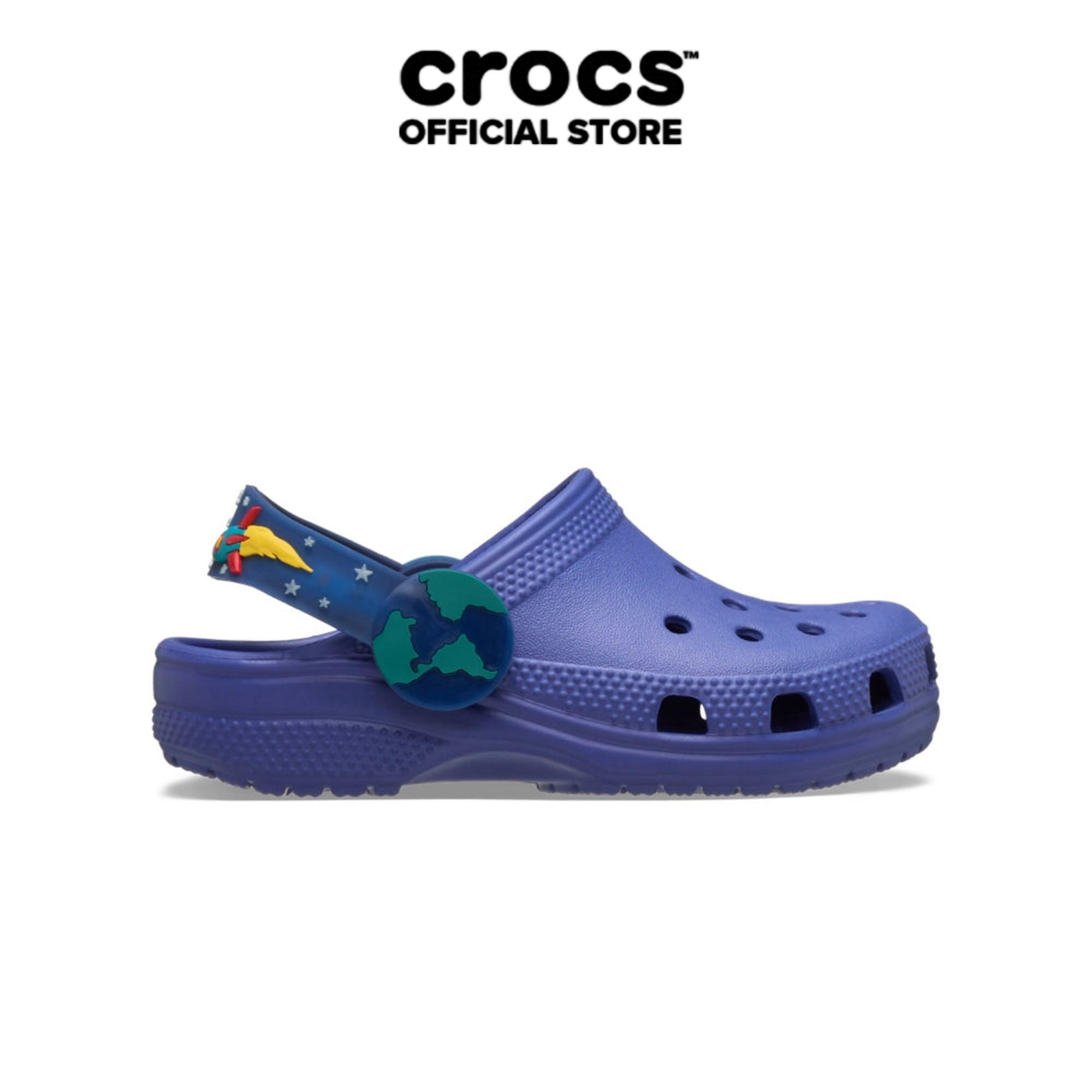 Giày Clog Trẻ Em Crocs Toddler Classic Imagination Lights Back Strap - Sapphire - 211892-4WH