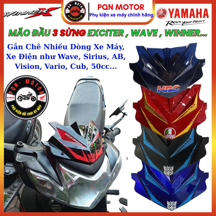 Mão 3 Sừng Gắn Exciter, Wave, Winner, Sirius, Dream – Mẫu Mới Đẹp Độc, Gắn Chuẩn Nhiều Dòng Xe