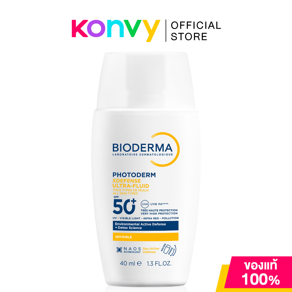 Bioderma Photoderm X Defense Ultra-Fluid SPF50+ PA++++ 40ml #Invisible ไบโอเดอร์มา ครีมกันแดดผิวหน้า ราคา 1,070 บาท*ส่งฟรี