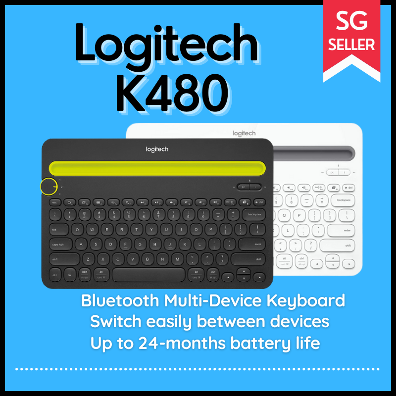 Logitech Bluetooth K480 Multi-Device Keyboard Black and White Singapore