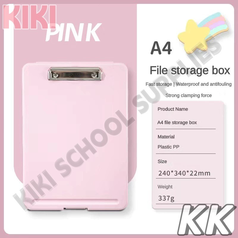 KK 2 IN 1 Clipboard File Box Storage A4 Clipboard File Box Office School Student Learning Supplies