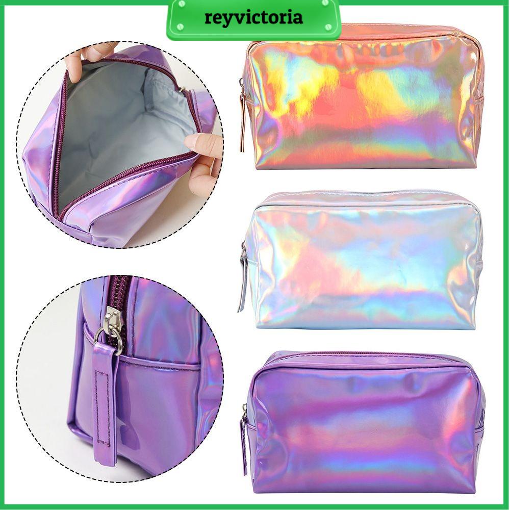 REYVICTORIA Solid Color Cosmetic Bag Large Capacity Waterproof Wash Storage Bag Portable Makeup Pouch Travel