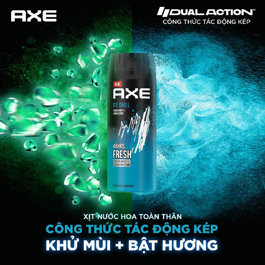 Xịt Nước Hoa Toàn Thân AXE Cho Nam Hương Ice Chill 135ml