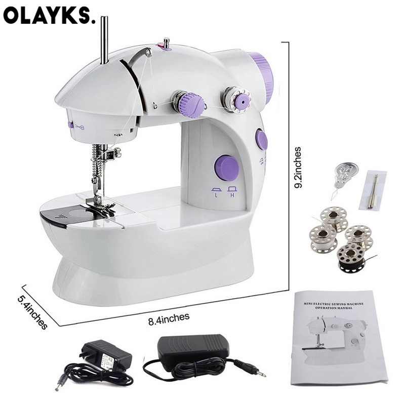 OLAYKS Máy May mini 202A Kèm Bàn Đạp Dày Dặn Phong Cách Châu Âu