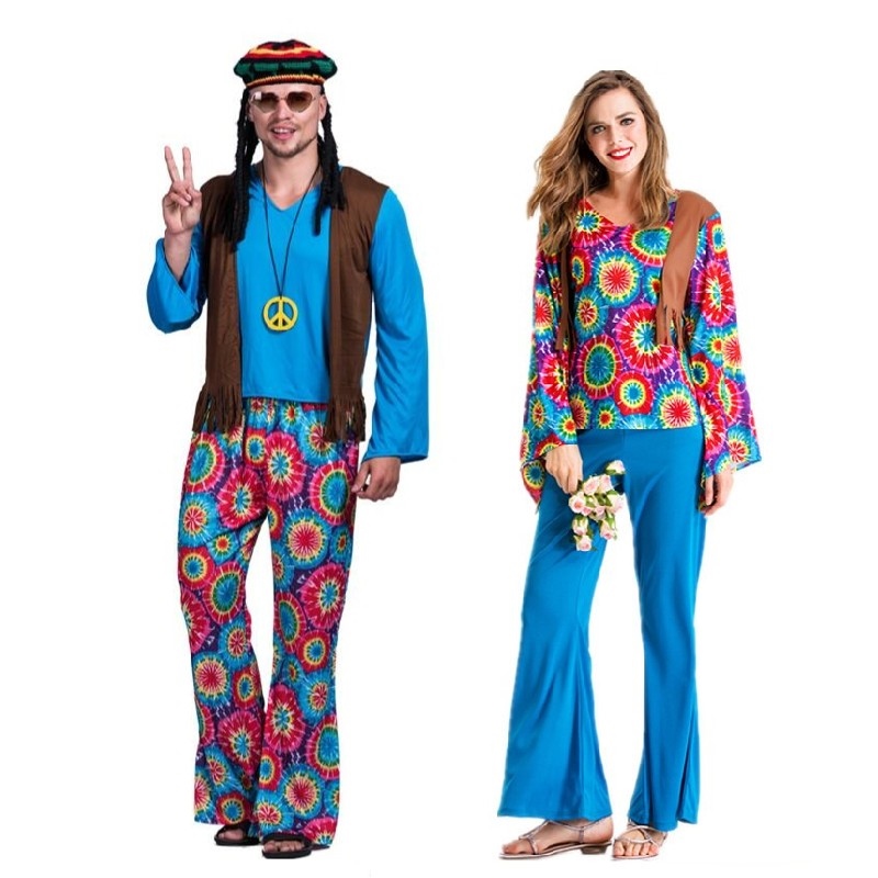 Retro 70s Hippie Cosplay Costume Halloween Costume Suit for Men