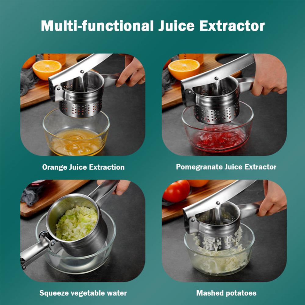 Stainless Steel Manual Juicer Creative Manual Citrus Orange Juicer Food Grade Handmade Silver Multi-function Non-toxic Press Vegetable Tools