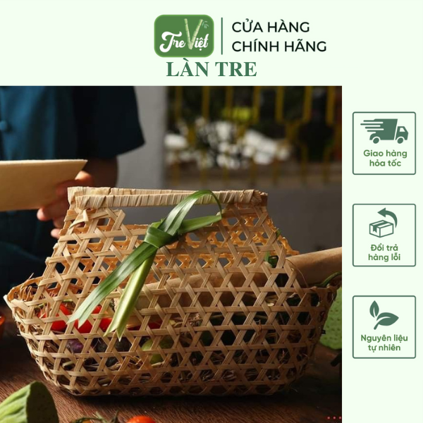 Làn tre quai cầm to - giỏ tre đựng quà tết - lẵng quà tết