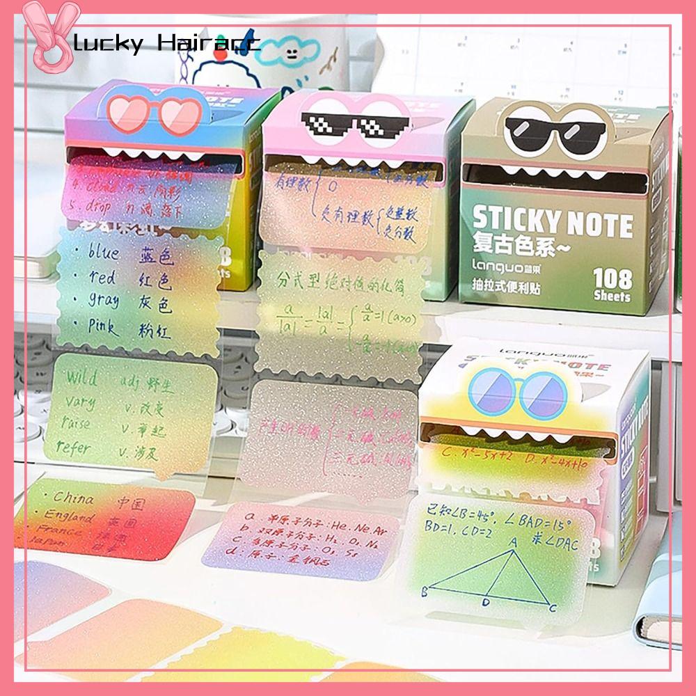 LUCKY HAIRACC 108 Sheets Dopamine Giấy ghi chú Phim hoạt hình Thiết kế  ra Sổ ghi chú lỗi của học sinh Hài hước Trong suốt như ngọc trai Nhãn dán lịch trình kế hoạch Đồ dùng văn phòng và trường học