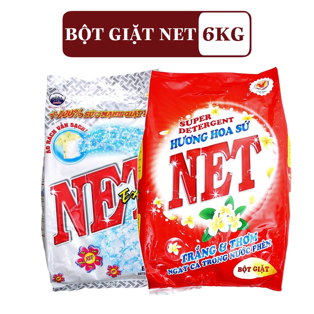 Bột giặt Net 6kg Hương Hoa Sứ Đỏ Extratrắng