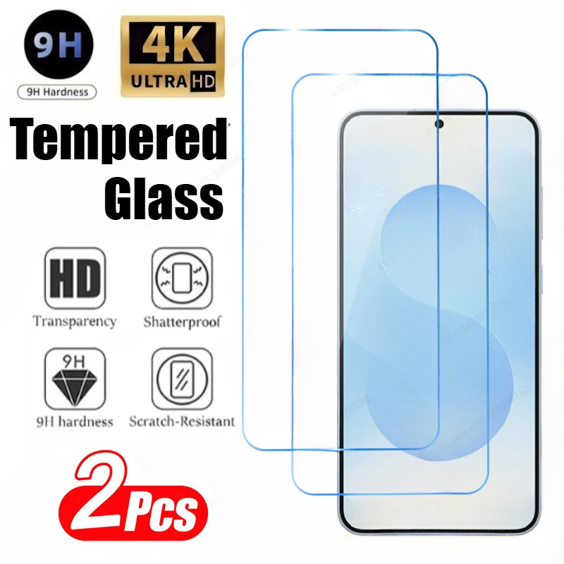  2 chiếc kính cường lực mở khóa vân tay bảo vệ màn hình cho Samsung Galaxy S25 S24 S23 Ultra S25 Edge S22 S21 S20 Plus FE HD siêu nét màng bảo vệ 