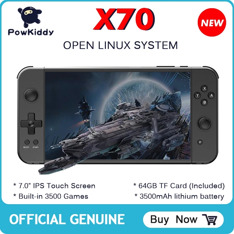 [snag] POWKIDDY X70 Handheld Game console 4 color 7 inch HD Screen Retro Game Cheap Children's Gifts Support Two-Player Games ราคา  3,385 บาท*ส่งฟรี