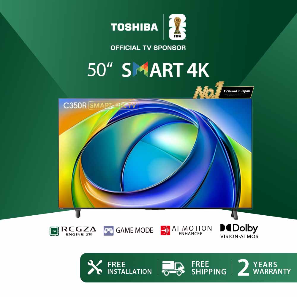 Toshiba 50 Inch 4K UHD Dolby Atmos / TV Pintar / Televisyen 50C350RP Harga 1,819 Ringgit*Penghantaran Percuma