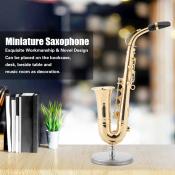 Gold Plated Mini Saxophone Model with Stand and Case