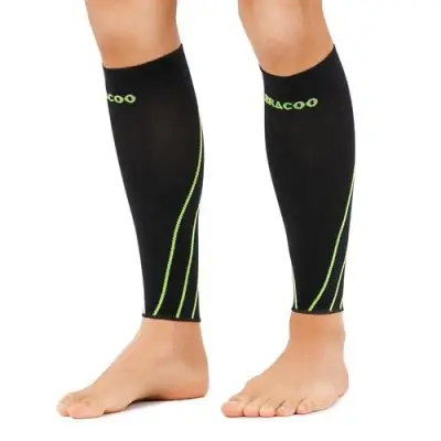 (Grand Opening Promotion) Bracoo Compression Leg Sleeves, Minimized Shin Splints, Running Sock, shin sleeves, Calf Pain Relief Hiking, Leg warmers, muscle soreness, Minimized Shin Splints, cycling sock, LE70, 1 Pair, Yellow