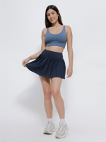 Avant Athletica Varsity Pleated Skirt in Dark Navy