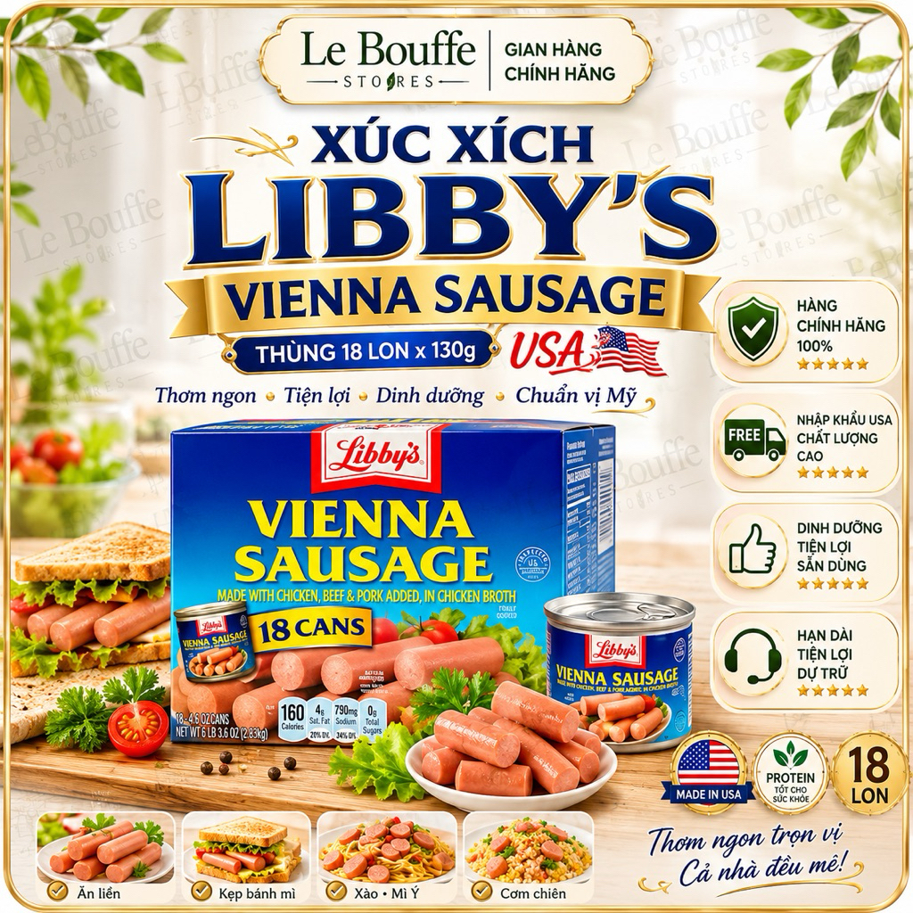Xúc Xích Libby's Vienna Sausage Gà ( 18 x 130g) (Thùng)(USA)