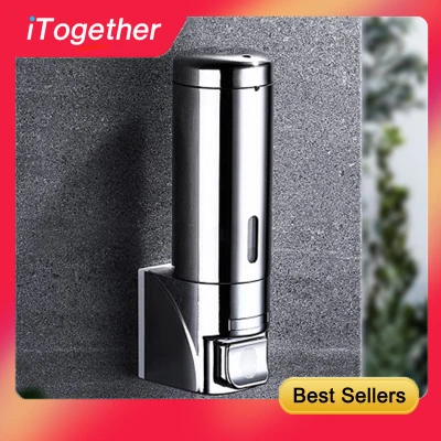 iTogether Soap Dispensers No-Drilling Shampoo Shower Dispenser 300ml Wall Mount stainless steel Dispenser for Bathroom Kitchen