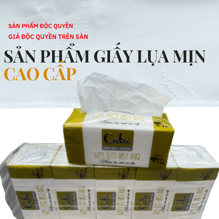 ( BỊCH 10 GÓI) Giấy ăn giấy rút lụa trắng cao cấp 4 lớp 600 tờ