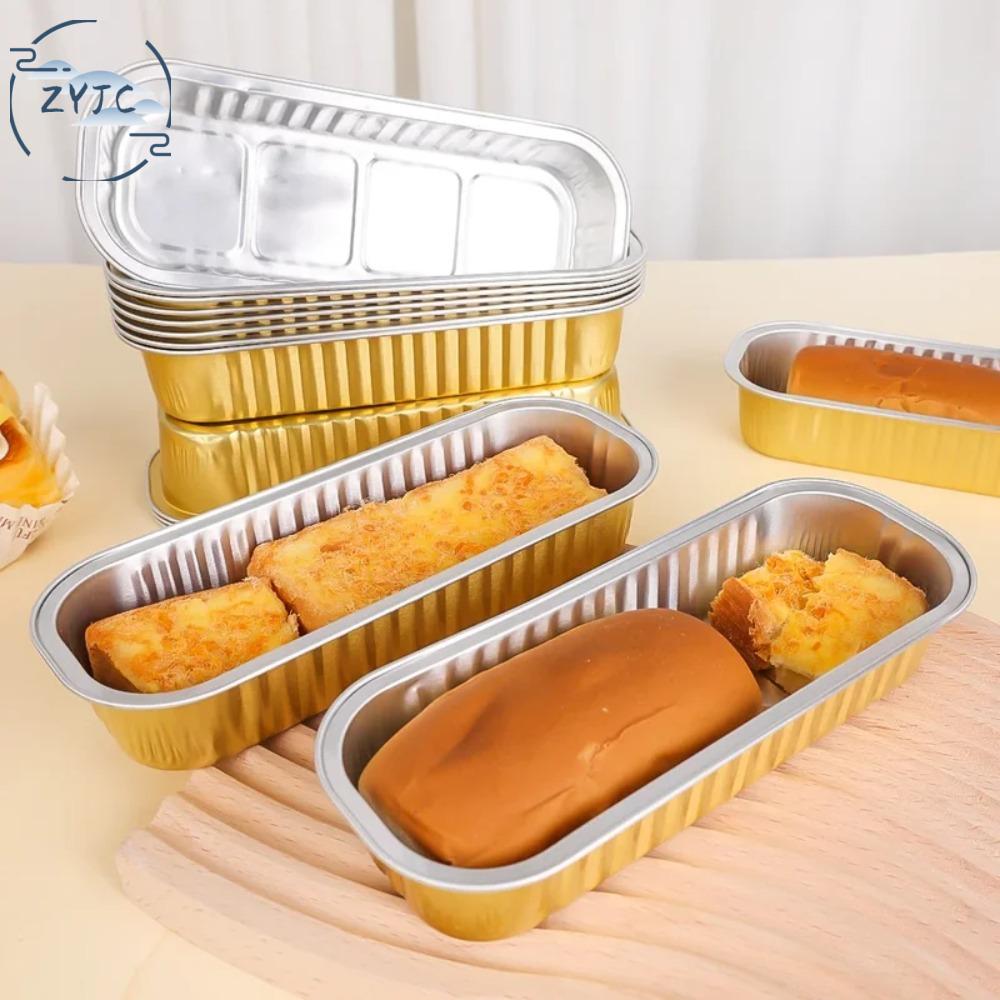 ZYJC SHOP 10pcs Dùng một lần Khay giấy thiếc Nồi chiên không dầu hình chữ nhật Dày Cứng Tấm lá nhôm Đa năng Làm nóng đều Chảo nướng lá thiếc Lò nướng