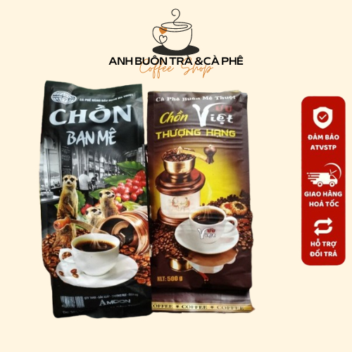 1KG CÀ PHÊ 2 LOẠI CHỒN BAN MÊ+ CHỒN THƯỢNG HẠNG