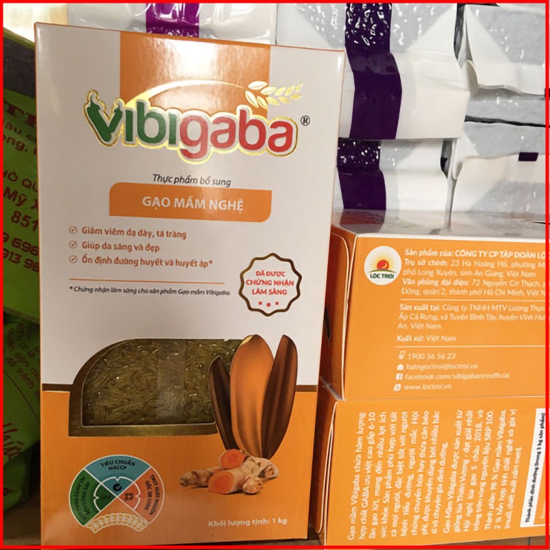 Gạo mầm vibigaba nghệ hạt ngọc trời gói 1kg - nmol
