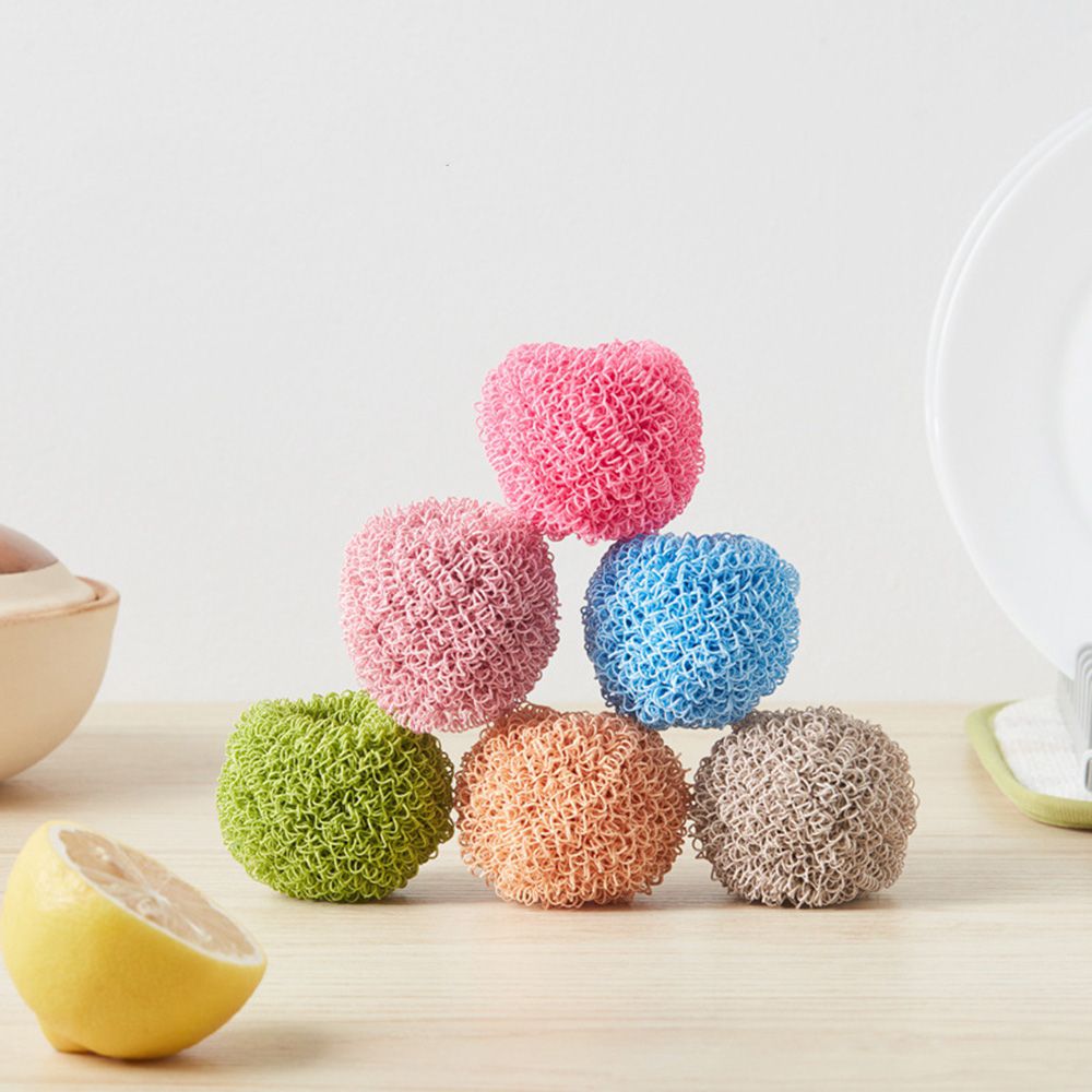 HAO CHENG No Hurt Colourful Household Decontamination Kitchen Cleaning Brush Kitchen Accessories Scrub Sponges Cleaning Ball