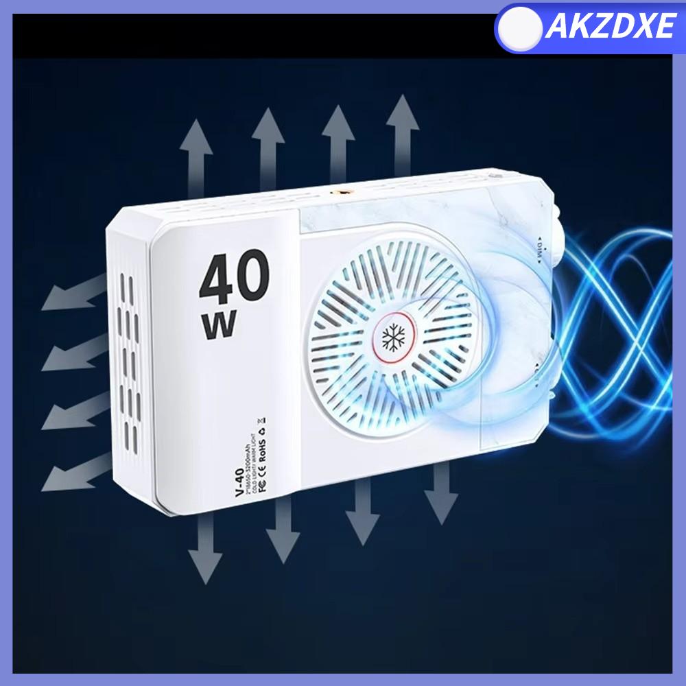 AKZDXE Nhiệt độ màu kép Đèn camera LED 40W 0-100% có thể điều chỉnh 4400mAh có thể sạc lại Đèn video COB 40W Đèn camera Túi xách tay Ánh sáng ảnh ảnh