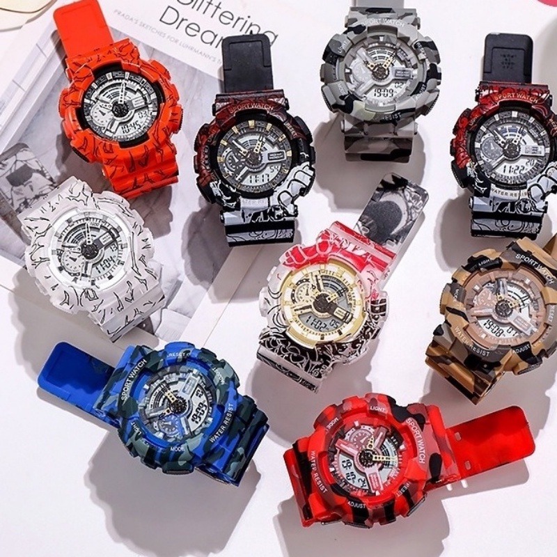 Vua Hải Tặc Trẻ Em Phim Hoạt Hình Anime Xem Hoạt Hình Graffiti Thể Thao Giải Trí Đồng Hồ Cos Lufei Thời Trang Nam Và Nữ Thể Thao Đồng Hồ Điện Tử Phát Sáng