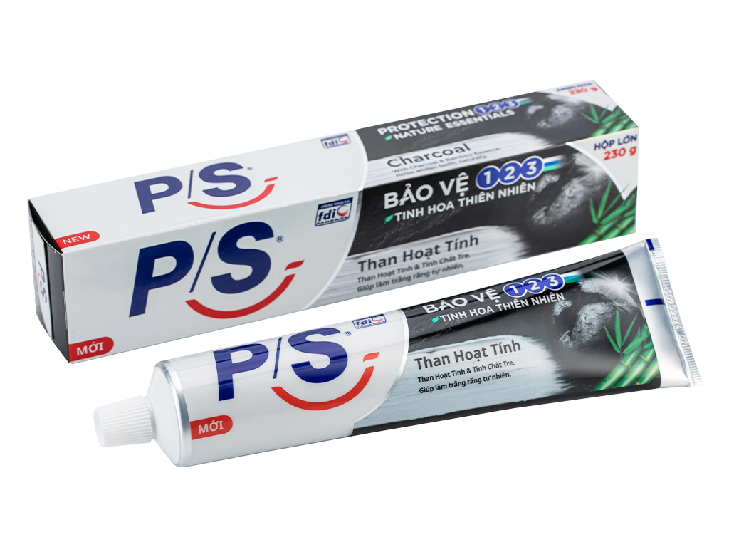 Kem đánh răng p/s than hoạt tính trắng răng tự nhiên 230g toothpaste