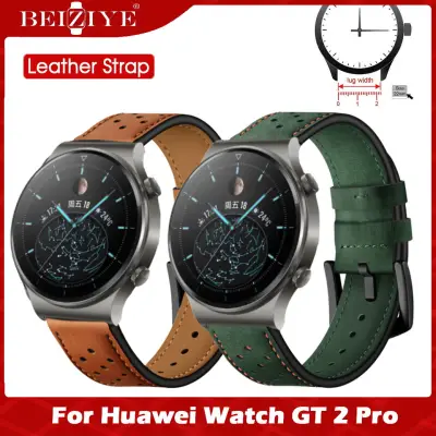 Watch Band 22mm Leather Strap For Huawei Watch GT 2 Pro Smart Watch Strap Replacements Watchband For huaweiwatch gt2 pro Mens Strap