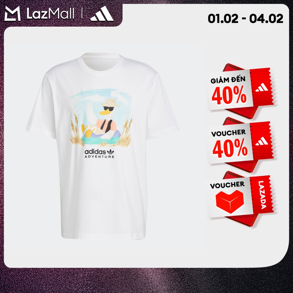 [CHỈ 1-10.2-VOUCHER 35%] adidas Lifestyle adidas Adventure Graphic Tee Men White HZ1145