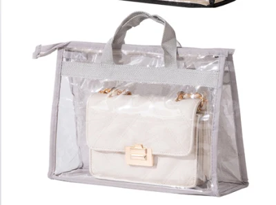 Clear Women Purse Handbag Dust Cover Craft Storage Bag Zipper For Dust Moisture Proof Protector Travel Organiser S/M/L/XL