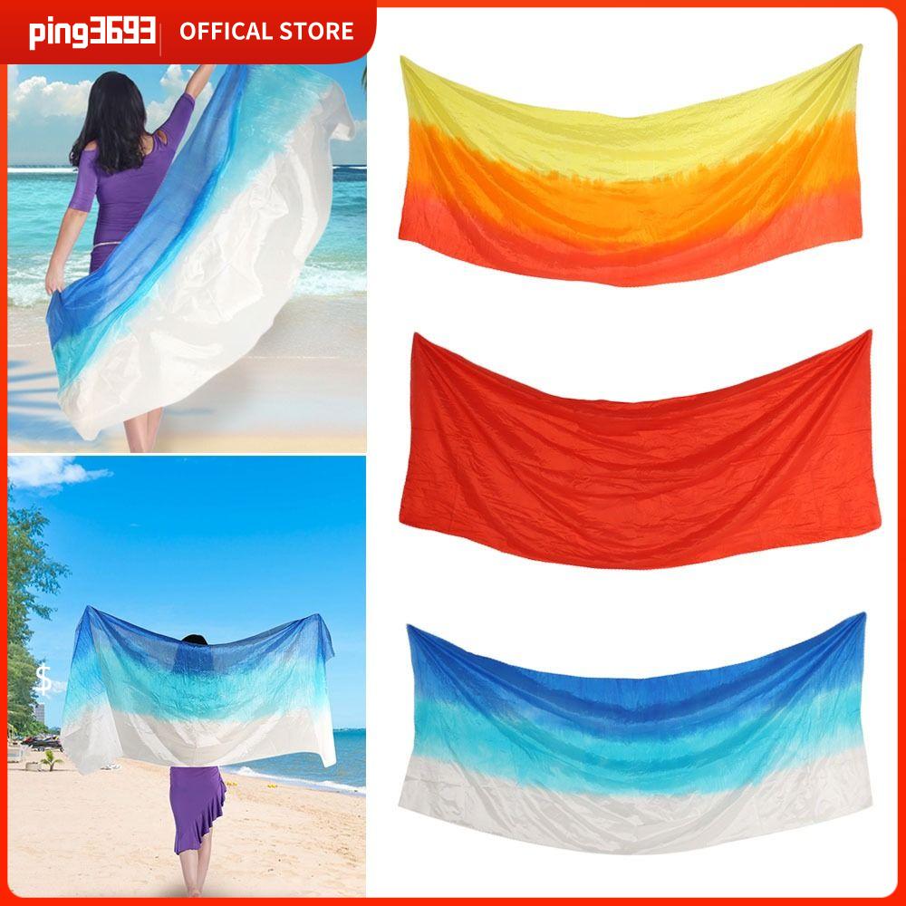 PING3693 Màu chuyển sắc Mạng che bụng khiêu vũ Dài Kết cấu nhẹ Khăn choàng múa bụng Latin Thời trang Khăn quàng cổ nữ