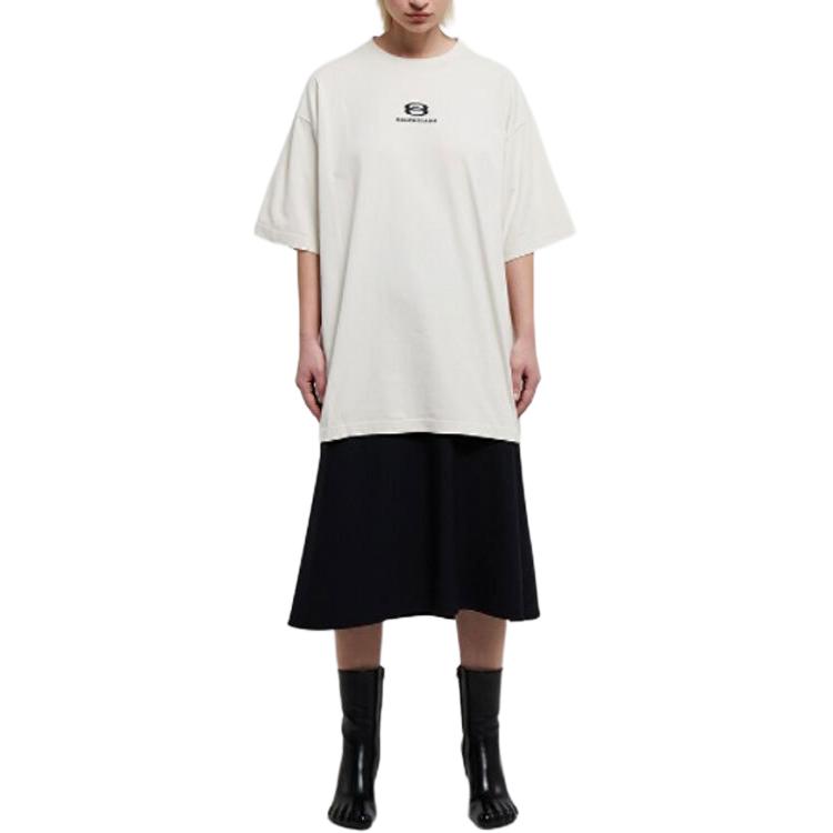 เสื้อเชิ้ต เสื้อเบลาส์สตรี Balenciaga SS22 เสื้อยืดผู้หญิง สีขาว 641655TLVF99054 ราคา 33,792 บาท*ส่งฟรี